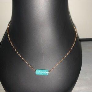 Bar necklace pendant on gold chain come with length extender 18-21” long